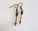 Antique Gold Tribal & Archery Inspired Arrow Dangle Earrings